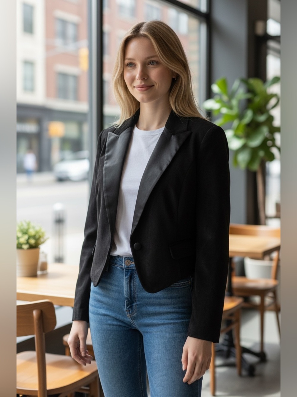 Express Black Double-Breasted Women's Blazer